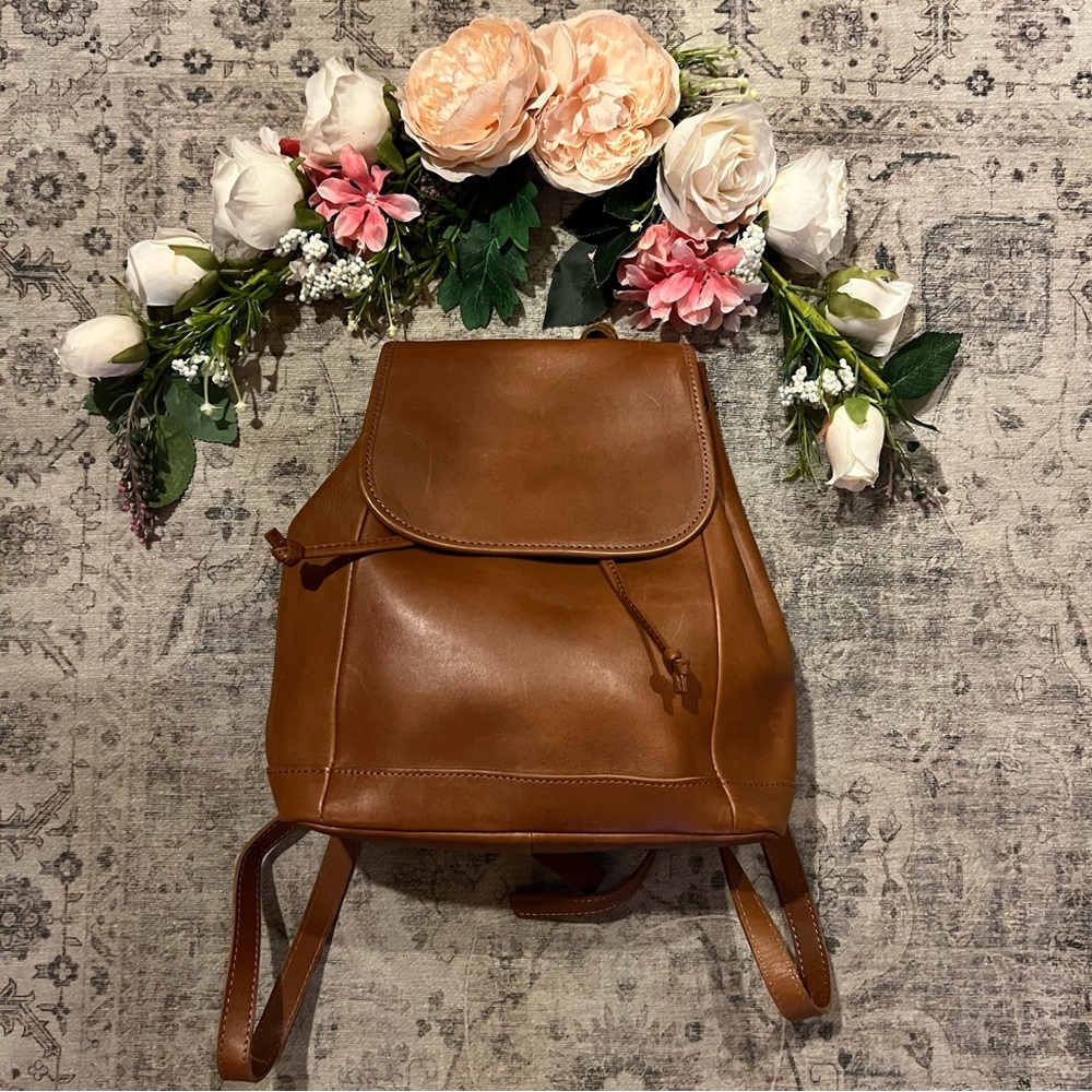 NWOT! RARE L.L. Bean Town and Field Leather Rucksack Backpack Handbag